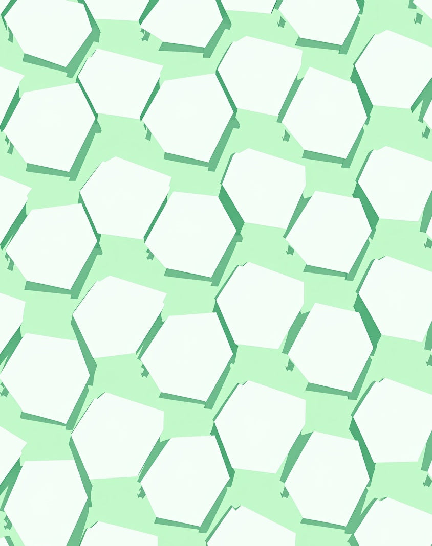 Mint Green Hexagonal Overlay Rug
