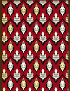 Crimson Red Ornate Paisley Motif Rug