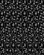 Black White Botanical Flourish Weave Rug