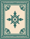 Earthy Teal Floral Garden Square Rug