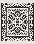 Black Scrollwork Medallion Border Rug