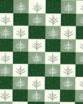 Forest Green Plaid Leaf Arrangement Rug