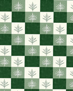 Forest Green Plaid Leaf Arrangement Rug