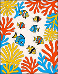 Playful Coral Reef Fish Scene Rug
