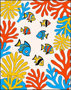 Playful Coral Reef Fish Scene Rug
