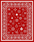 White Floral Snowflake Christmas Ornaments Rug