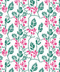 Whimsical Pink Floral Greenery Vine Rug