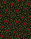 Festive Holly Berry Botanical Arrangement Rug