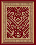 Crimson Gold Paisley Geometric Medallion Rug