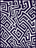 Modern Navy Geometric Maze Lines Rug