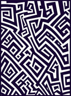 Modern Navy Geometric Maze Lines Rug
