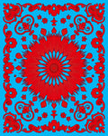 Bold Red Floral Burst Medallion Rug