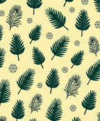 Deep Green Palm Frond Medallion Rug