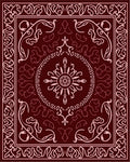 Crimson Floral Medallion Square Rug