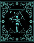 Cyan Skeleton Musical Frame Rug