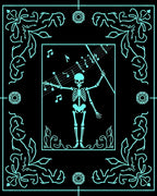 Cyan Skeleton Musical Frame Rug