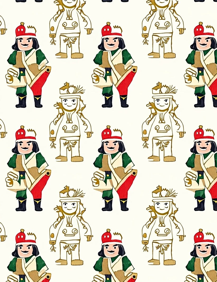 Whimsical Soldier Gold Outline Rug