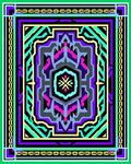 Bold Geometric Medallion Emerald Purple Rug