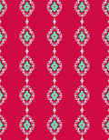 Crimson Green Diamond Medallion Repeat Rug