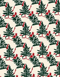 Emerald Green Red Evergreen Trees Rug