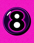 Vibrant Pink Black Eight Ball Rug