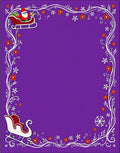 Purple Sleigh Star Snowflake Border Rug