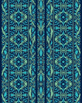 Art Nouveau Teal Floral Vertical Stripe Rug