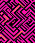 Neon Pink Maze Geometric Rug