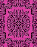 Vibrant Pink Black Swirl Medallion Rug