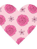 Pink Rose Blossom Heart Collage Rug