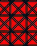 Red and Black Plaid Geometric Arrangement Rug