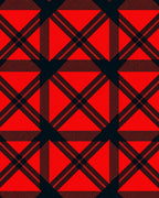 Red and Black Plaid Geometric Arrangement Rug