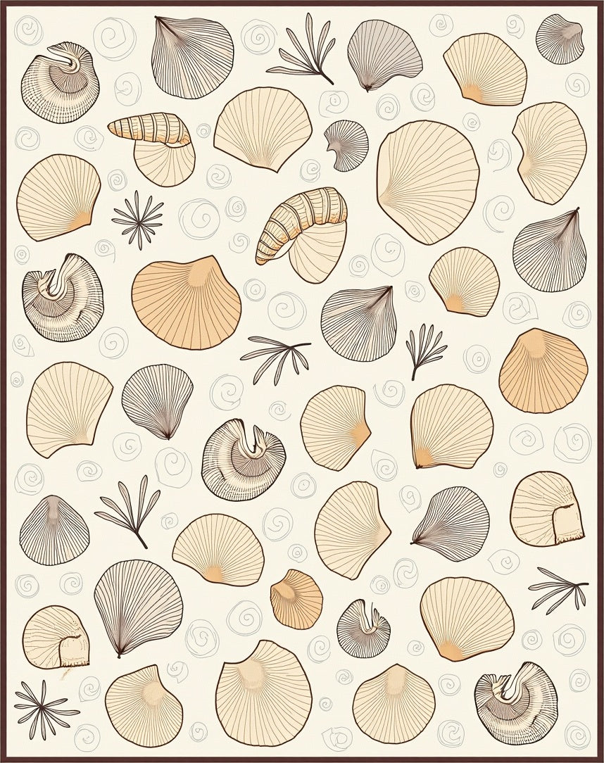 Seashells Natural Tones Scatter Rug