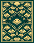 Emerald Golden Fan Art Deco Rug