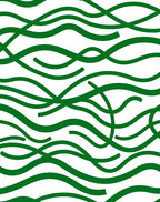 Verdant Wavy Swirls Abstract Rug