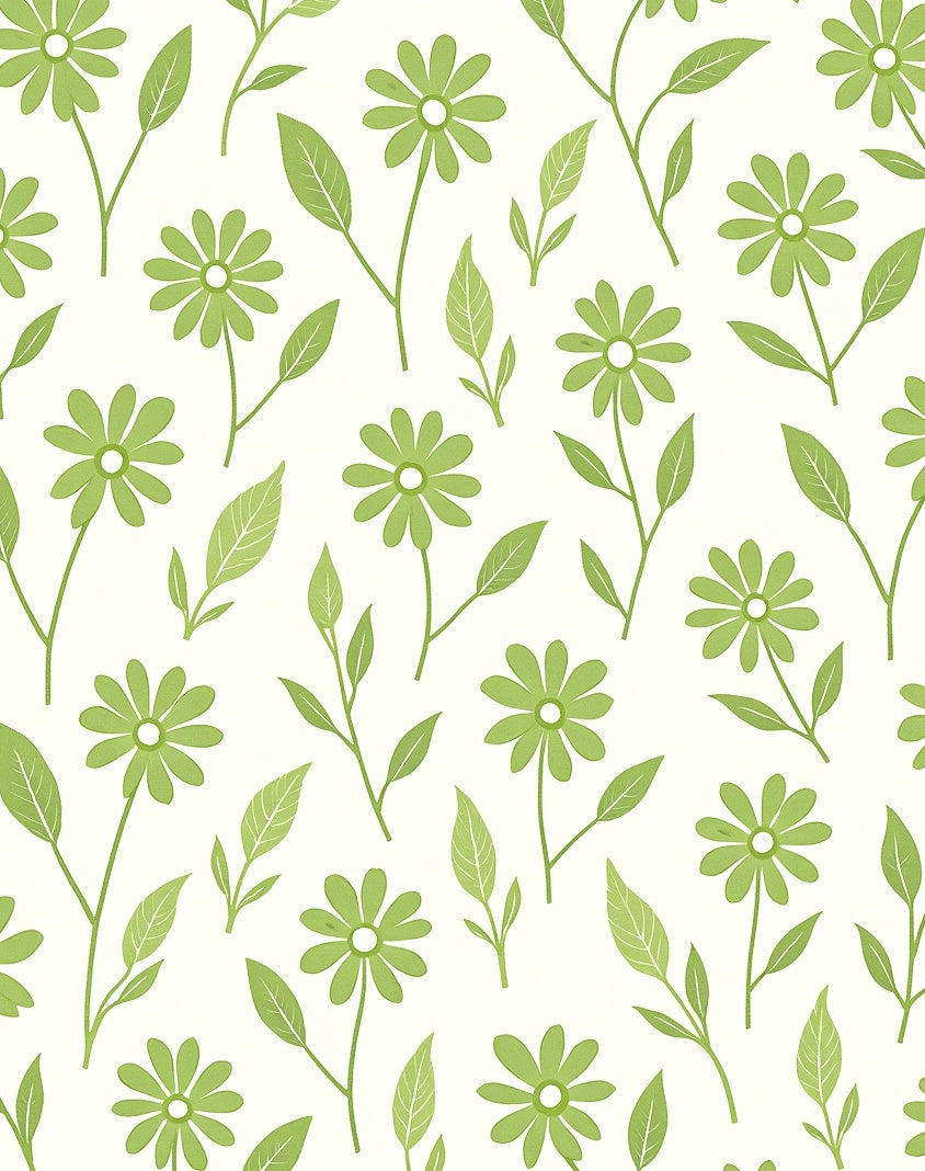 Spring Green Floral Vine Rug