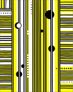 Modern Yellow Black Stripe Orb Rug