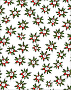 Festive Holly Berry Star Arrangement Rug