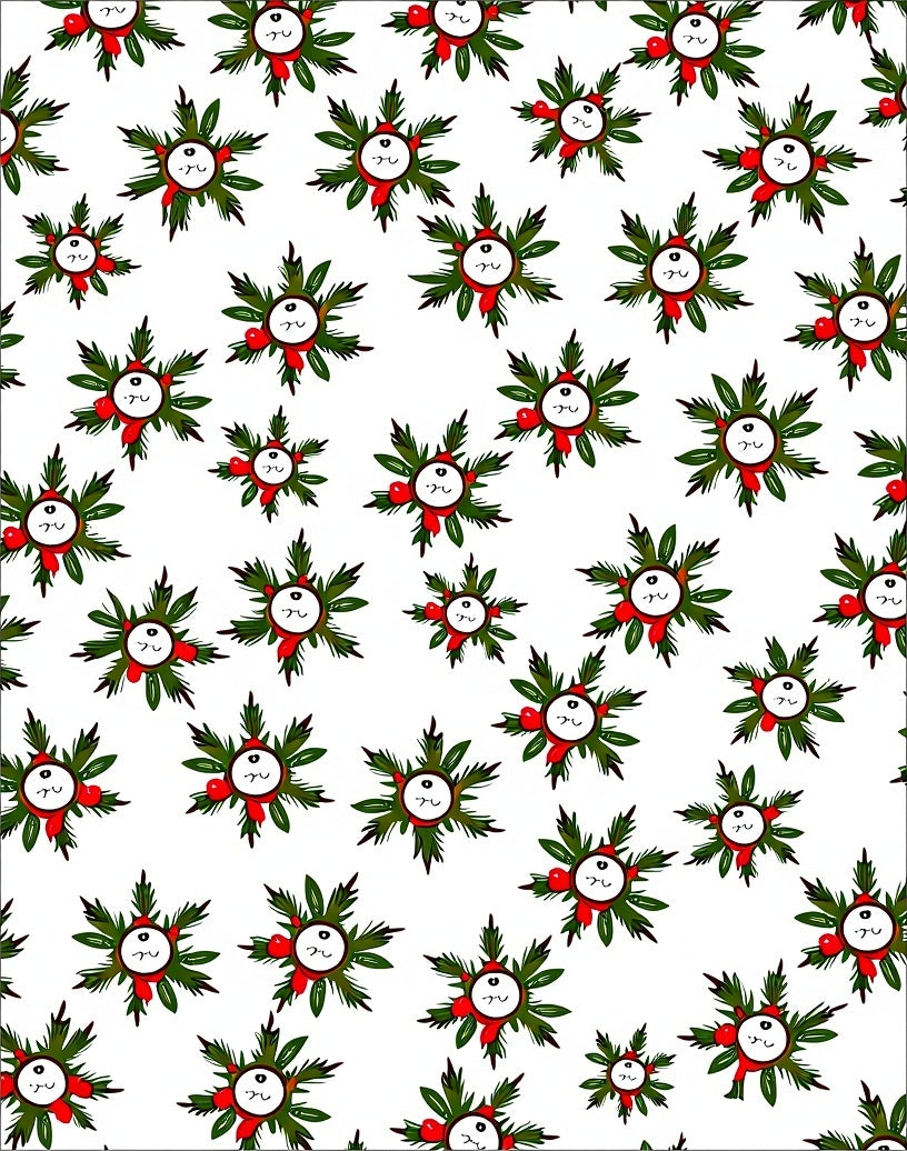 Festive Holly Berry Star Arrangement Rug