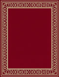 Rich Crimson Bordered Abstract Rug