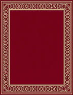 Rich Crimson Bordered Abstract Rug