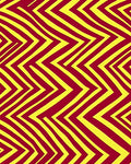 Crimson Yellow Jagged Chevron Stripes Rug