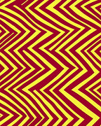 Crimson Yellow Jagged Chevron Stripes Rug