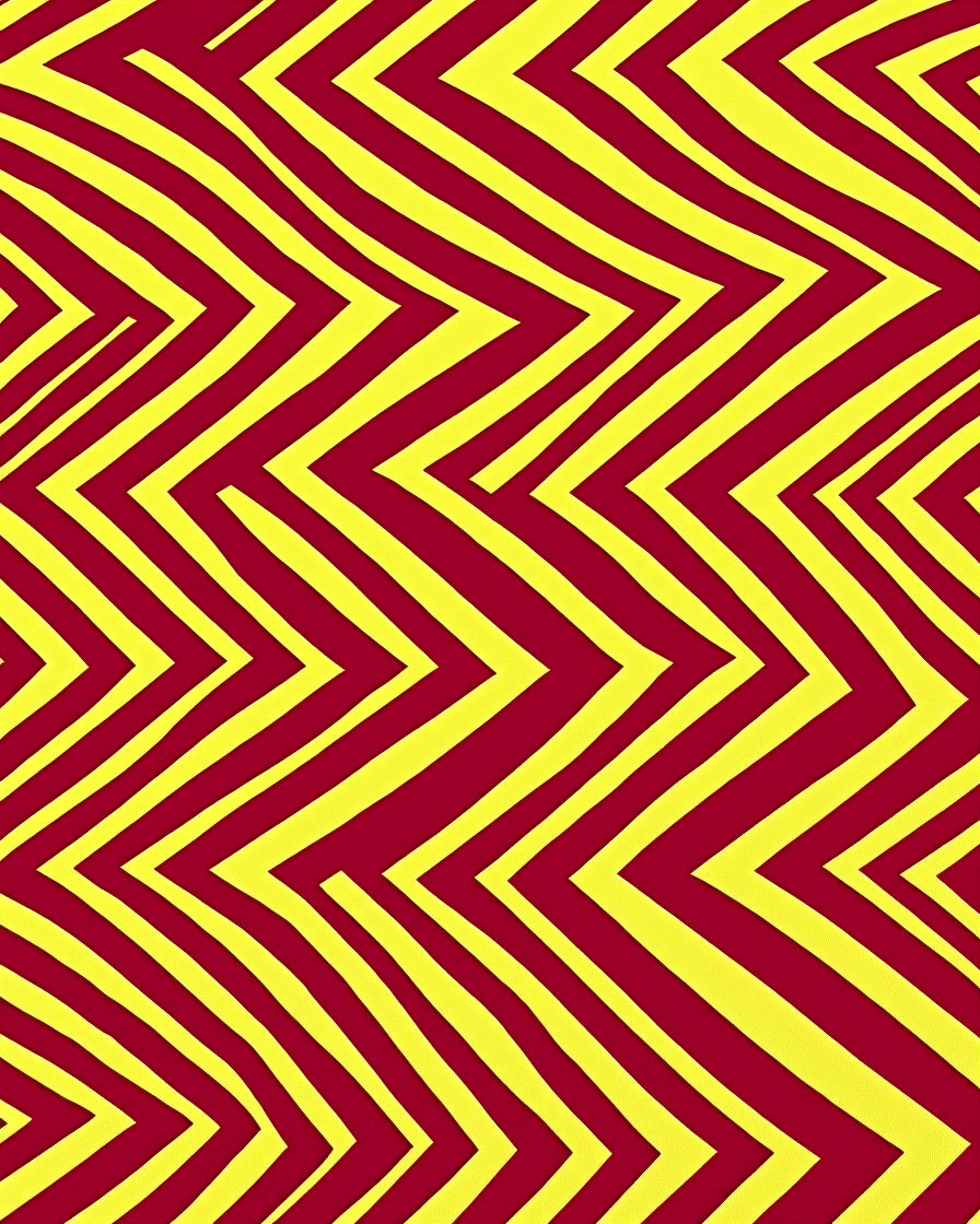 Crimson Yellow Jagged Chevron Stripes Rug