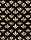 Art Deco Cream Brown Floral Repeat Rug