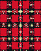 Bold Red Black Checkerboard Plaid Rug