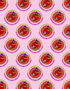 Pink Red Blue Abstract Bird medallions Rug