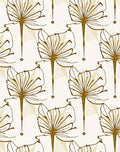 Gold Fan Flower Outline Rug