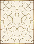 Cream and Gold Geometric Weave Rug