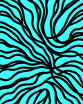 Bold Black Swirls Aqua Background Rug